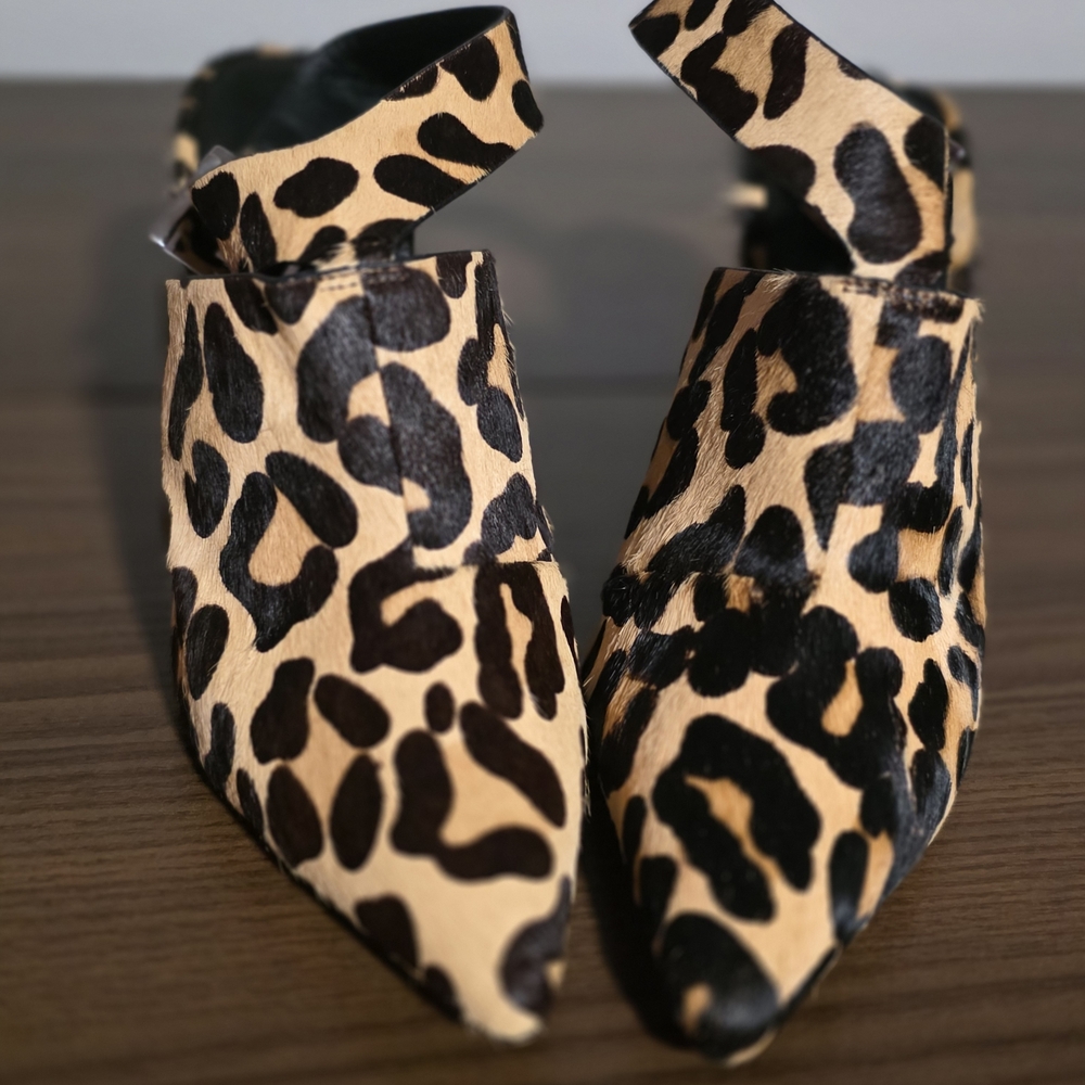 Leopard Cheetah Print Mules Western Cowboy with Block Heel 8.5 - Picture 7 of 8